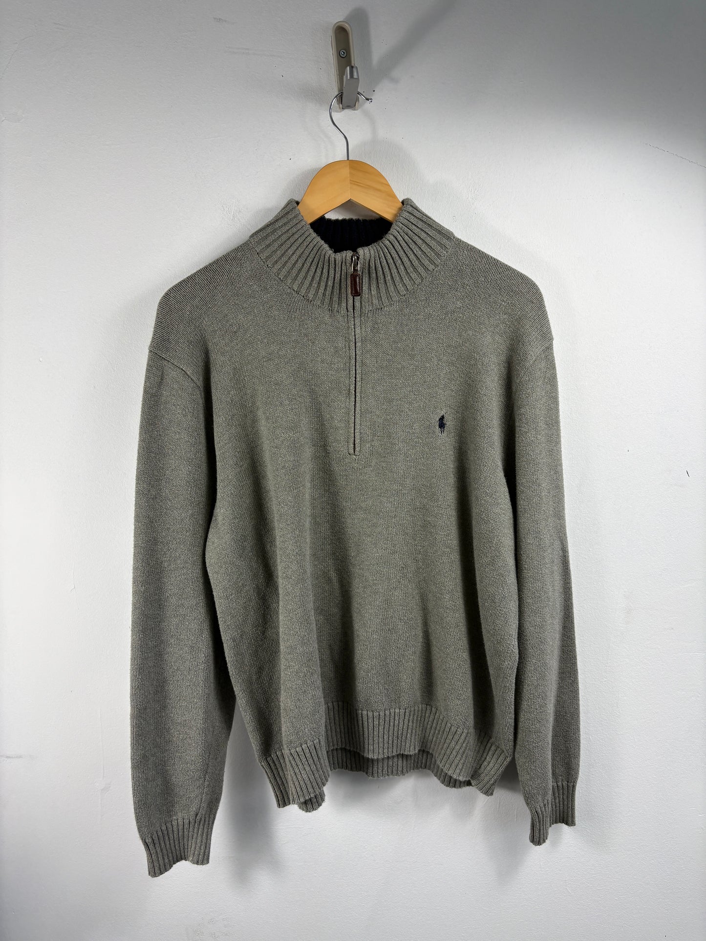 Polo-Ralph-Lauren Half-Zip Sweater | Vintage 2000s Cotton Knit Pullover | Classic Preppy Knitwear