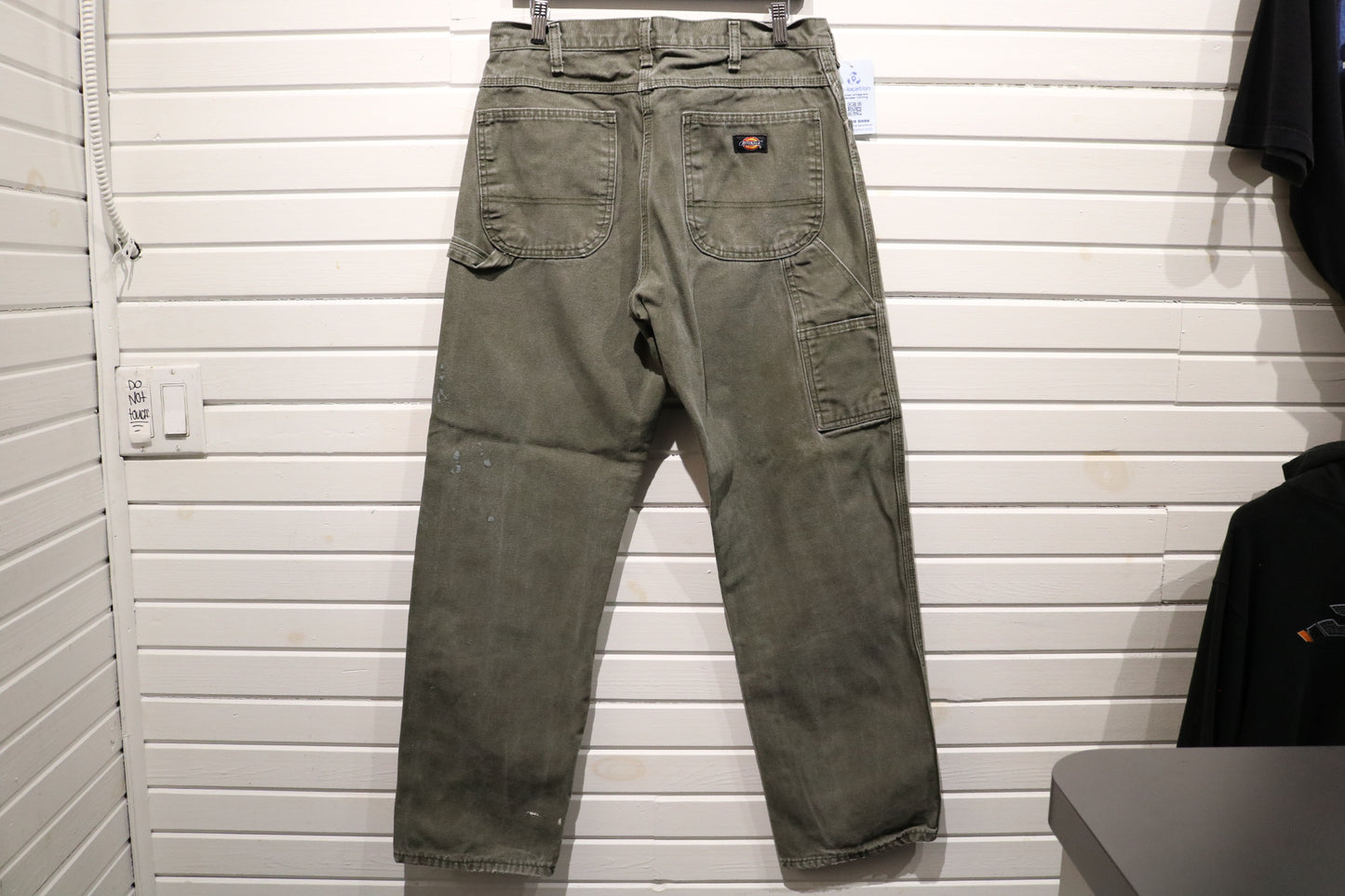 Dickies Work Pants | Vintage 2010s Utility Carpenter Trousers | Sturdy Canvas Green Workwear