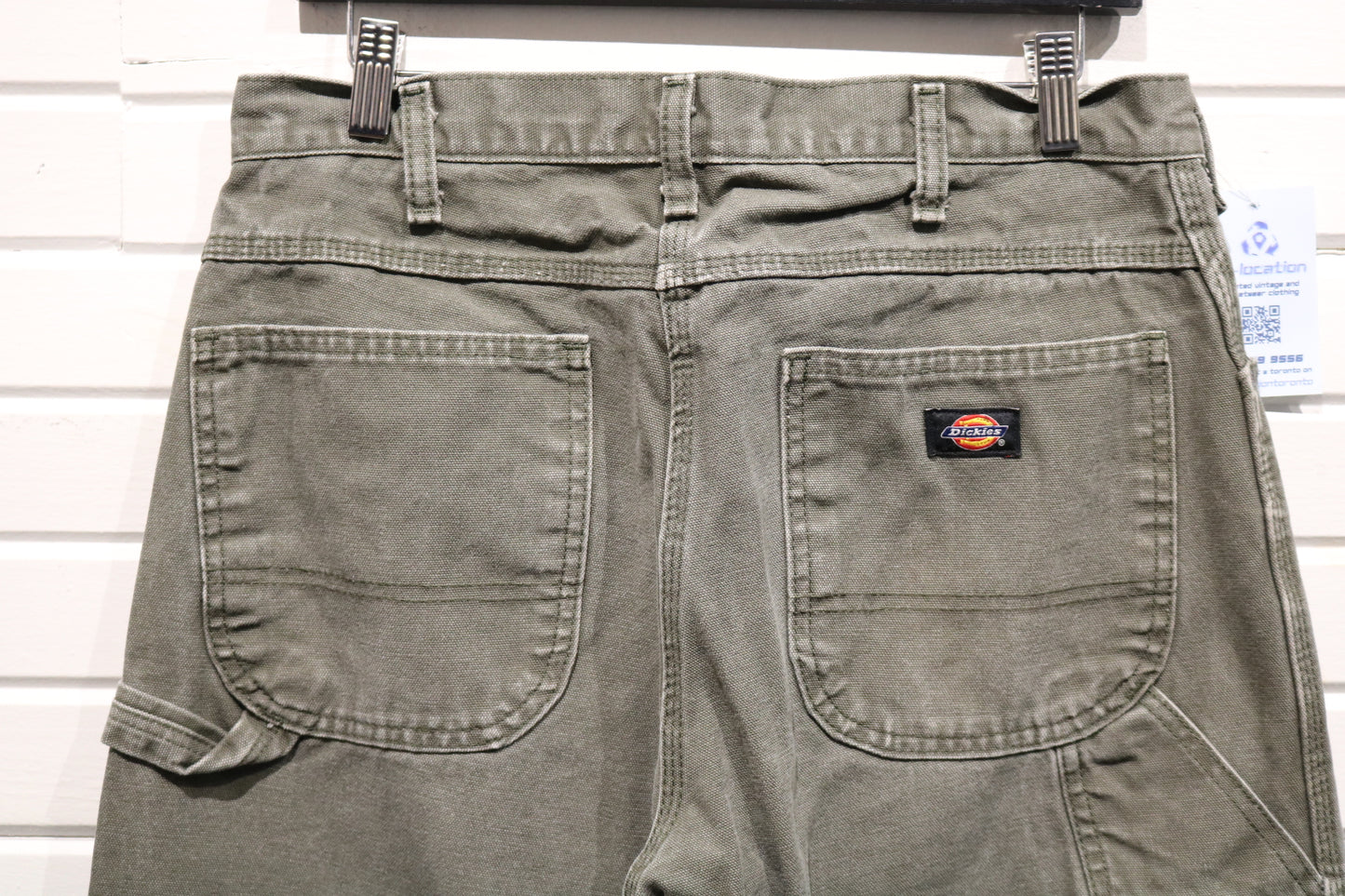 Dickies Work Pants | Vintage 2010s Utility Carpenter Trousers | Sturdy Canvas Green Workwear