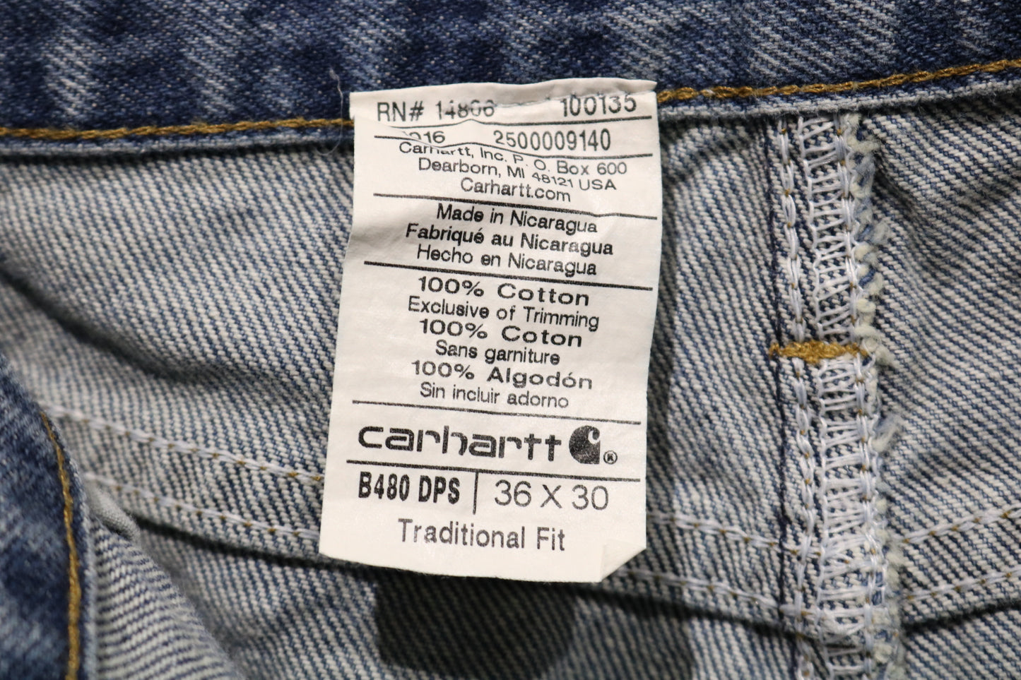 Carhartt Jeans | Vintage Traditional Fit Blue Denim Pants | Classic Workwear Style
