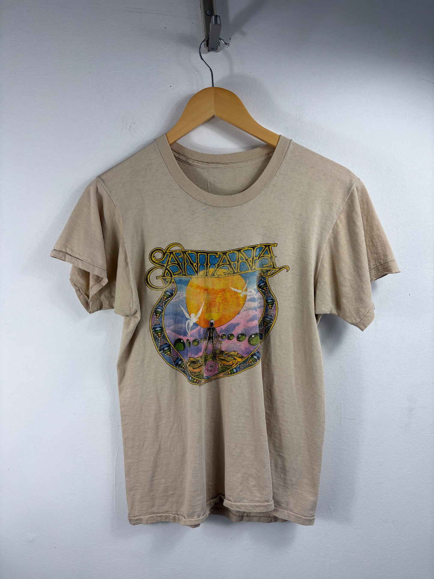 Santana T-Shirt | Vintage 1970s Inner Secrets Band Graphic Tee Shirt | Psychedelic Rock Concert Apparel