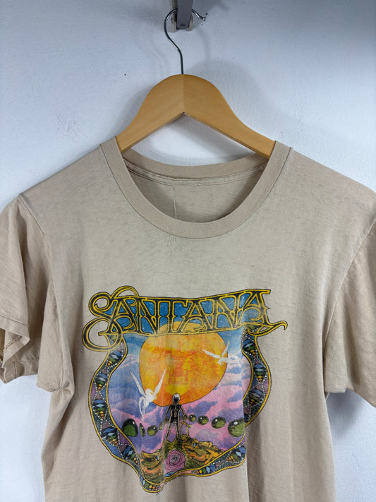 Santana T-Shirt | Vintage 1970s Inner Secrets Band Graphic Tee Shirt | Psychedelic Rock Concert Apparel