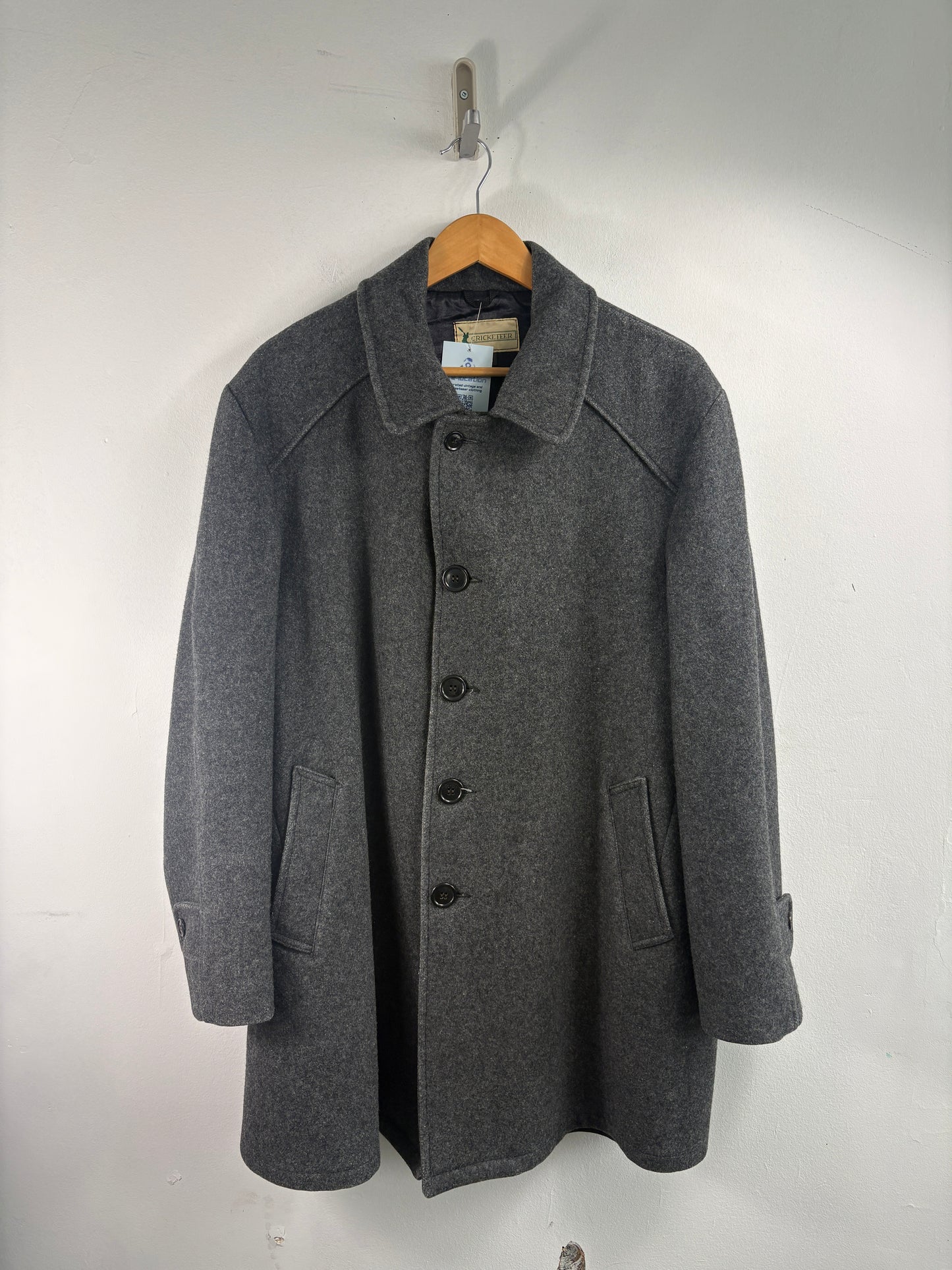 Cricketeer Wool Overcoat | Vintage Classic Grey Long Coat | Timeless Outerwear