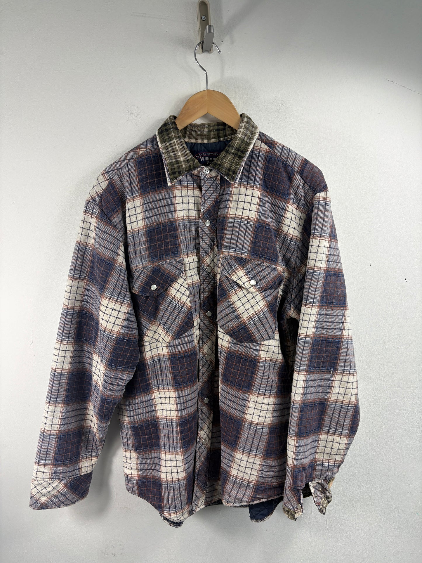 Williams-Bay Plaid Button-Up Shirt | Vintage Mixed Plaid Flannel Work Shirt | Classic Men's Outerwear