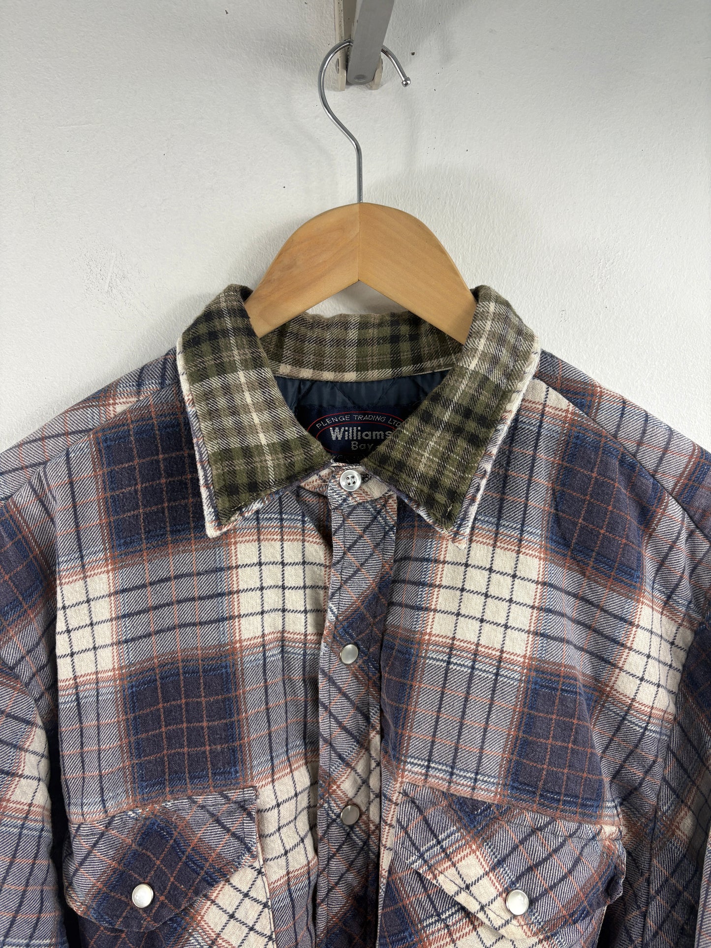 Williams-Bay Plaid Button-Up Shirt | Vintage Mixed Plaid Flannel Work Shirt | Classic Men's Outerwear