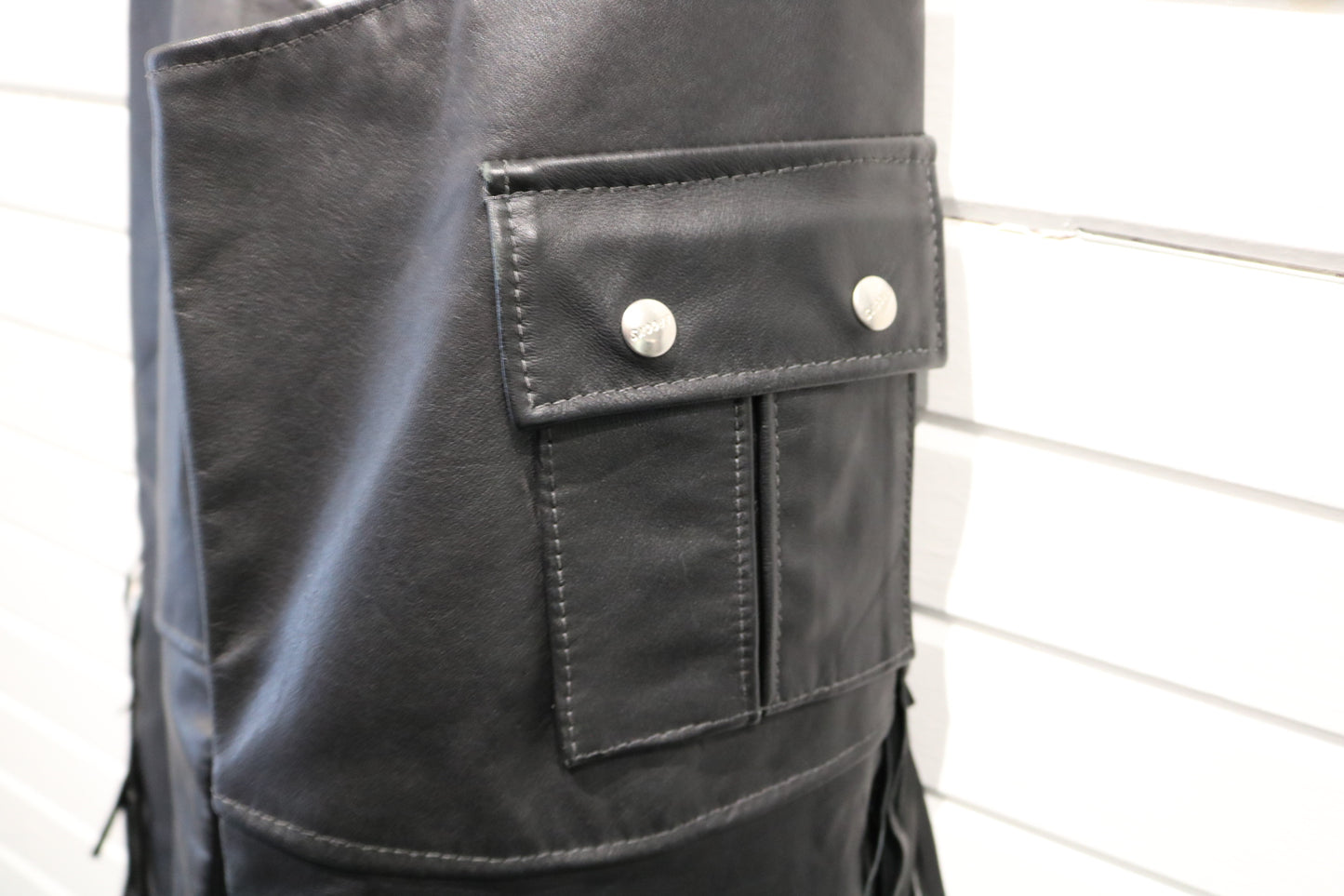 Brooks Leather Chaps | Vintage 80s Fringe Motorcycle Chaps | Western Biker Riding Gear