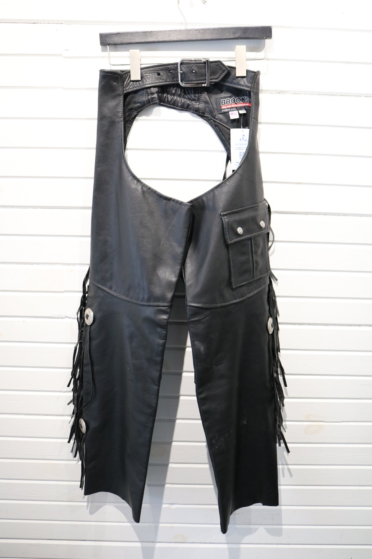 Brooks Leather Chaps | Vintage 80s Fringe Motorcycle Chaps | Western Biker Riding Gear
