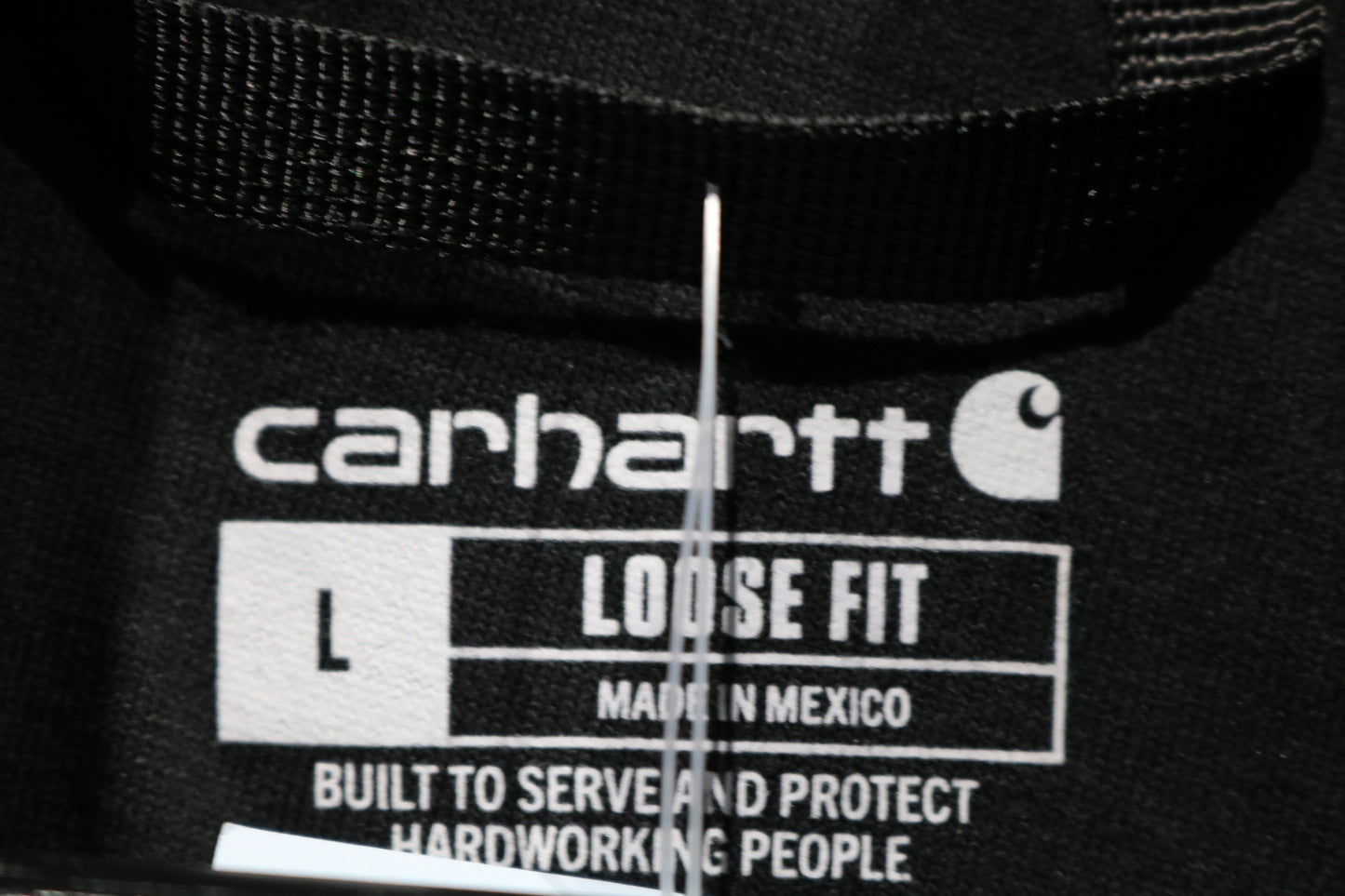 Carhartt Quarter-Zip Sweatshirt | Vintage Built-Ford-Tough Patch Loose Fit Workwear Pullover | Heavyweight Black Outerwear