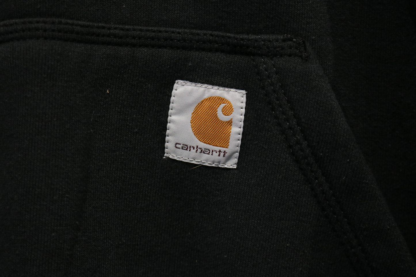 Carhartt Quarter-Zip Sweatshirt | Vintage Built-Ford-Tough Patch Loose Fit Workwear Pullover | Heavyweight Black Outerwear