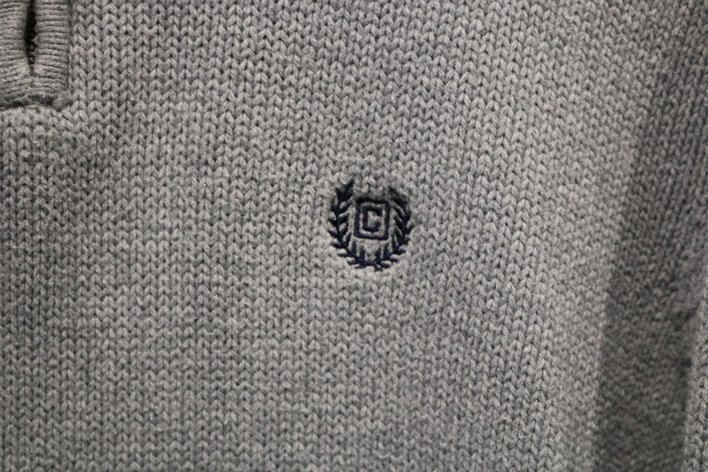 Chaps Knit Zip Sweater | Vintage 90s Ribbed Mockneck Pullover | Classic Gray Knitwear