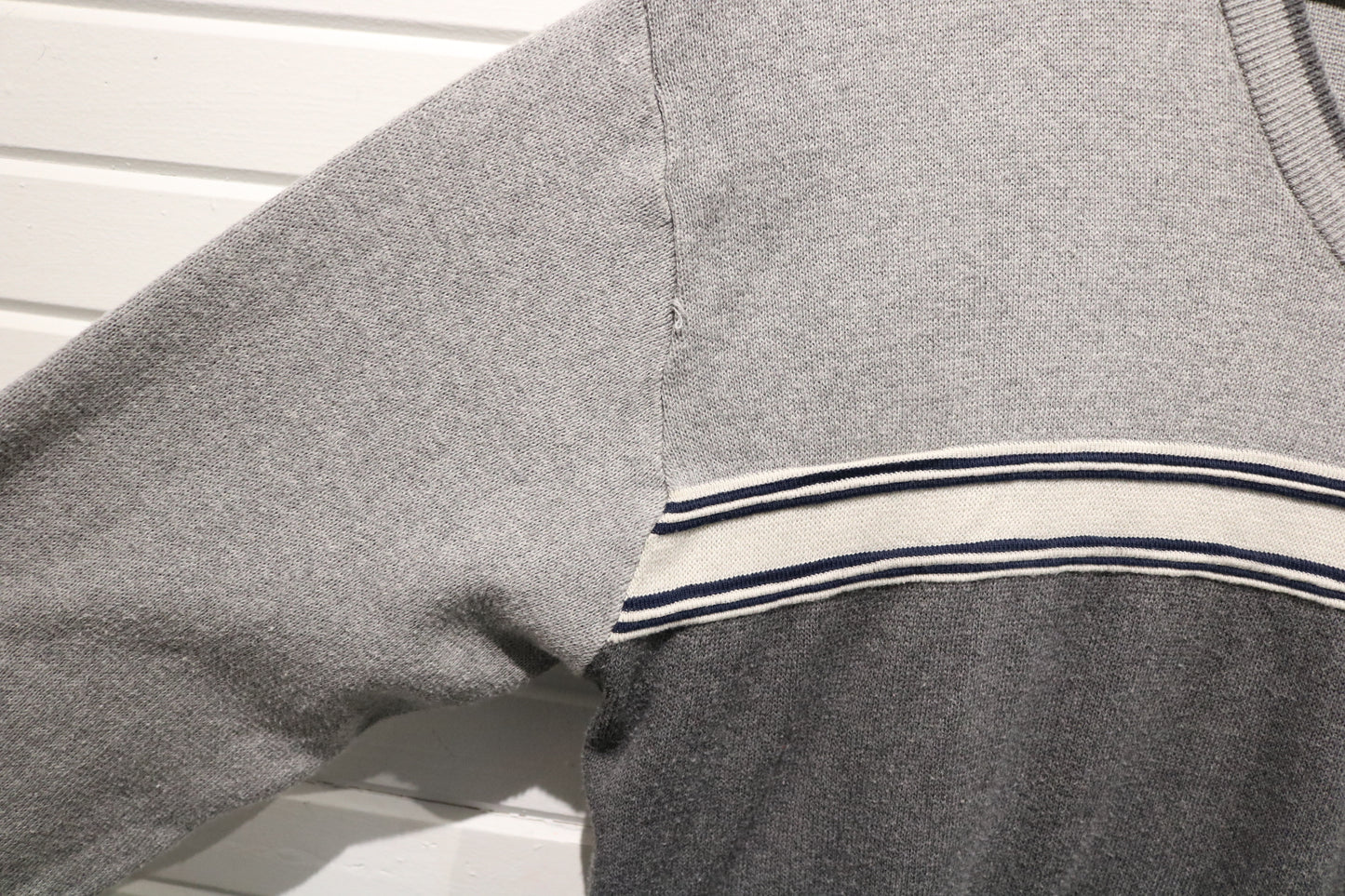 Gap Sweater | Vintage 90s Striped V-Neck Pullover | Classic Retro Knitwear