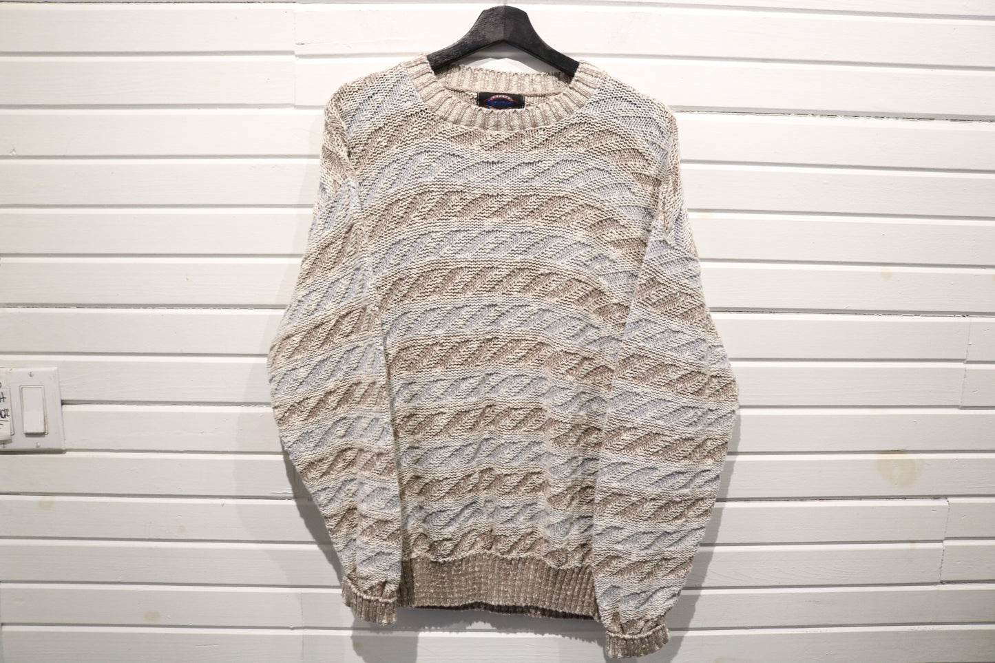 Jantzen Sweater | Vintage 90s Cable Knit Textured Pullover | Classic Neutral Knitwear