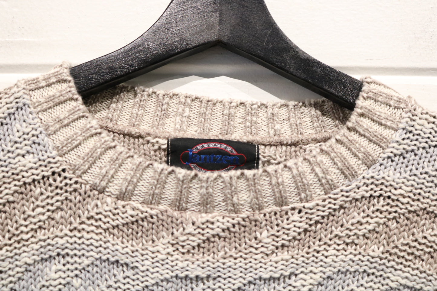 Jantzen Sweater | Vintage 90s Cable Knit Textured Pullover | Classic Neutral Knitwear