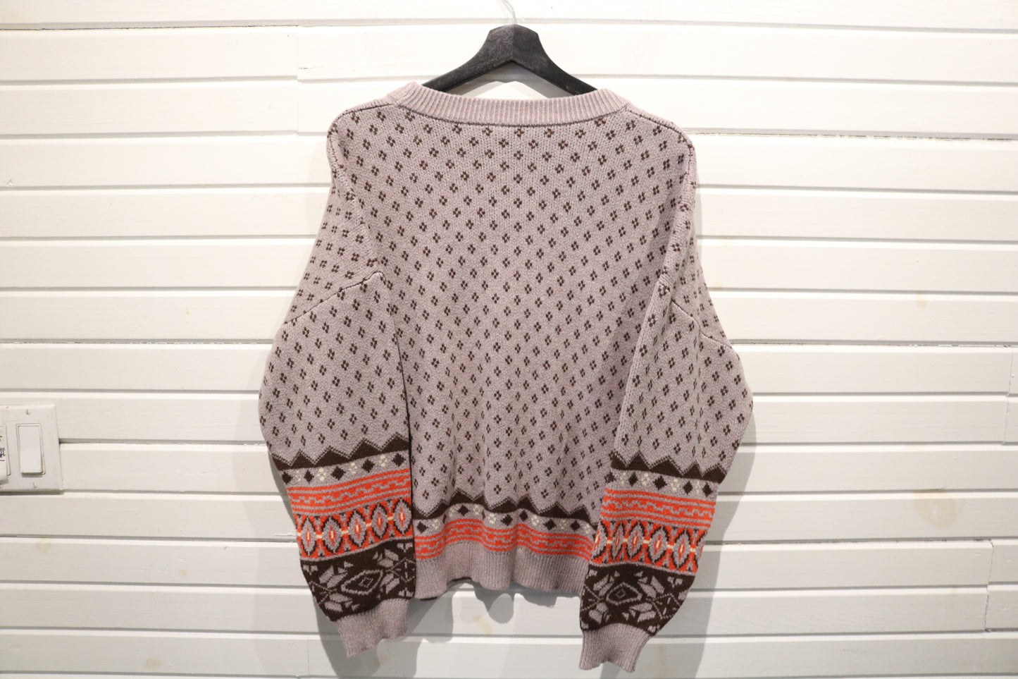 Vintage Patterned Crewneck Sweater | 90s Knit Pullover With Geometric Design | Retro Statement Knitwear