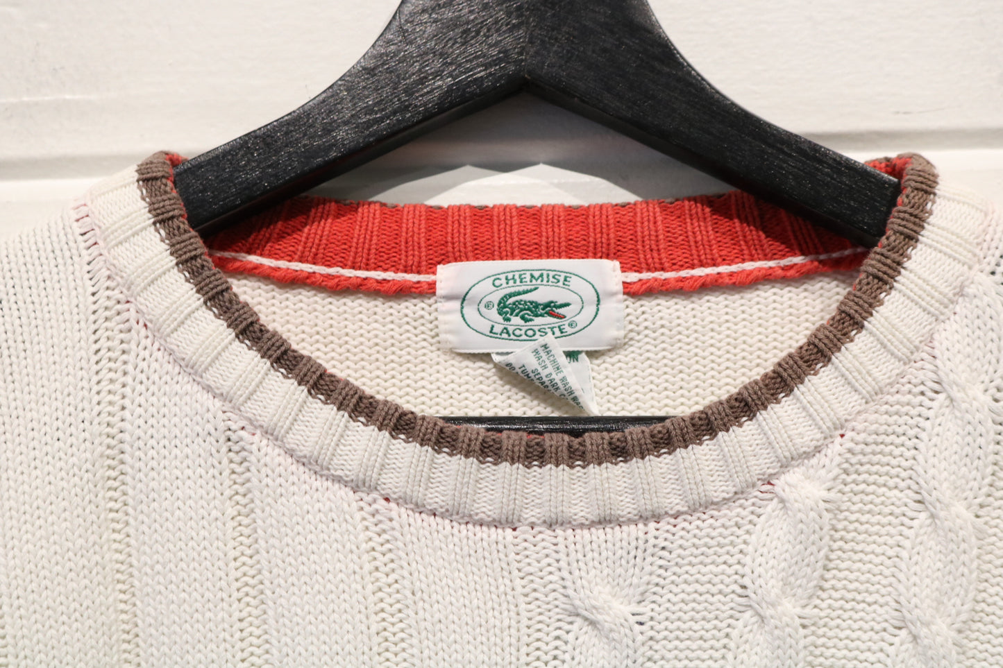 Lacoste Racing Knit Sweater | Vintage Sailing-Inspired Pullover with Stripe and Patch Details | Nautical Crewneck Sweater