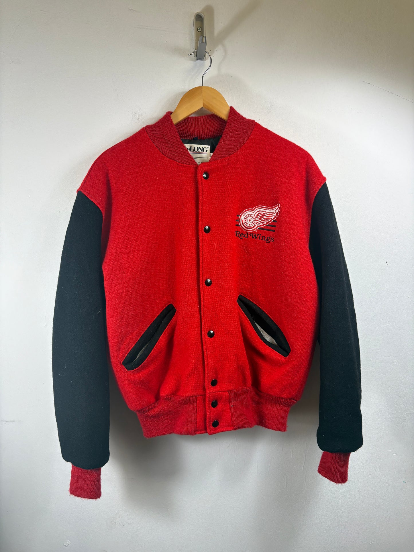 Detroit-Red-Wings Varsity Jacket | Vintage 90s NHL Wool Letterman Bomber | Classic Hockey Fan Outerwear