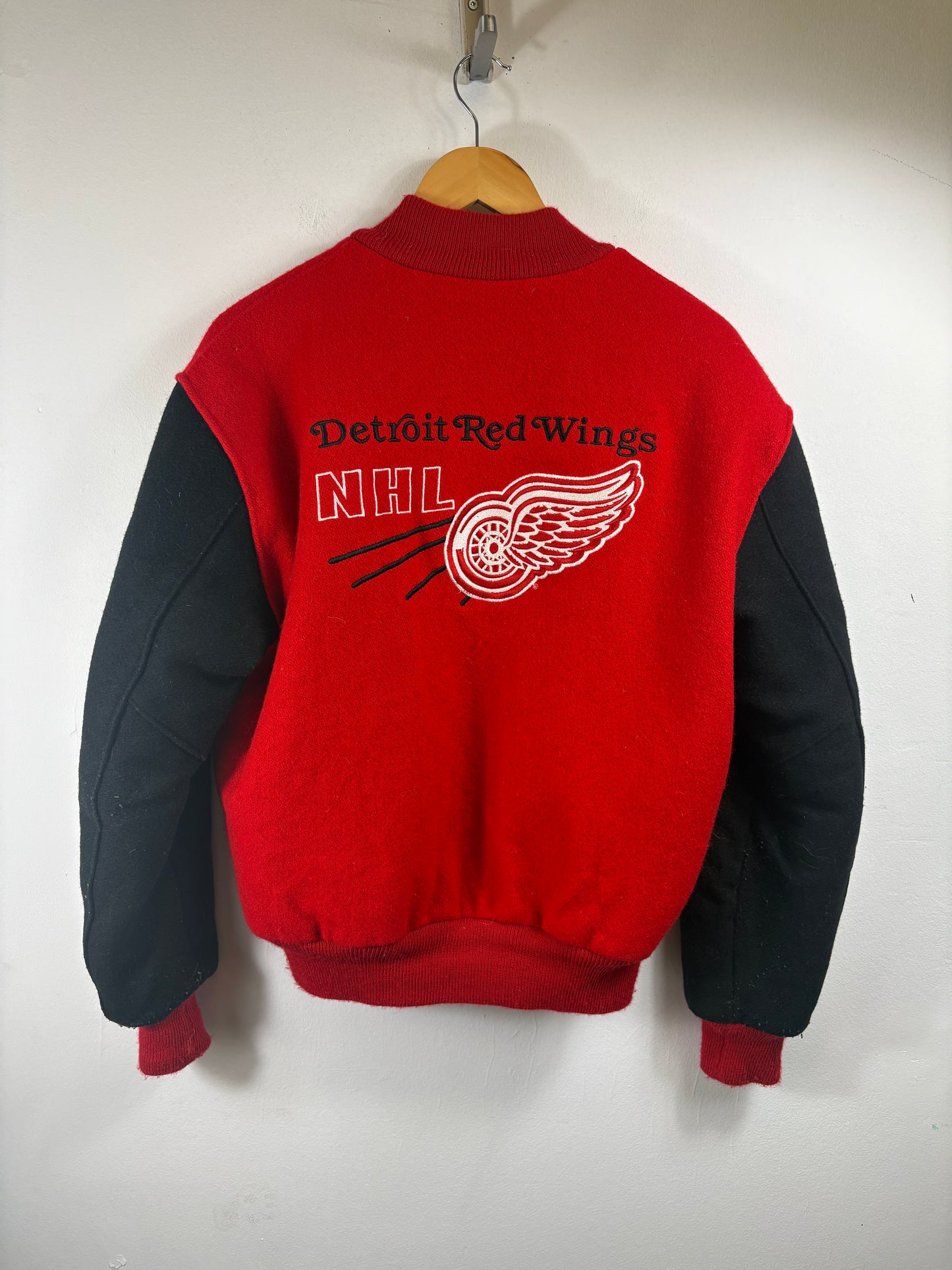 Detroit-Red-Wings Varsity Jacket | Vintage 90s NHL Wool Letterman Bomber | Classic Hockey Fan Outerwear