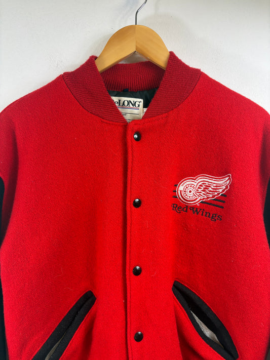 Detroit-Red-Wings Varsity Jacket | Vintage 90s NHL Wool Letterman Bomber | Classic Hockey Fan Outerwear