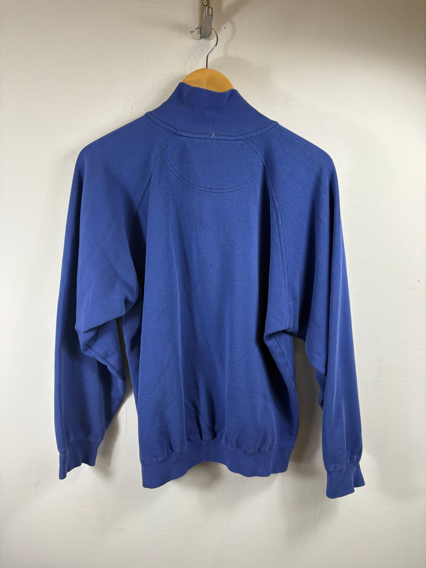 Dockers Quarter-Zip Sweatshirt | Vintage 90s Blue Embroidered Pullover | Classic Casual Layering