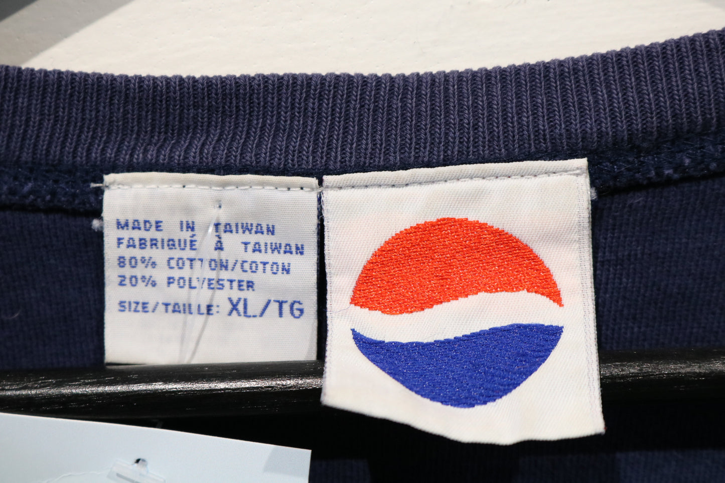 Pepsi Sweater | Vintage 1990s Navy Fleece Crewneck Sweatshirt | Retro Cola Logo Pullover