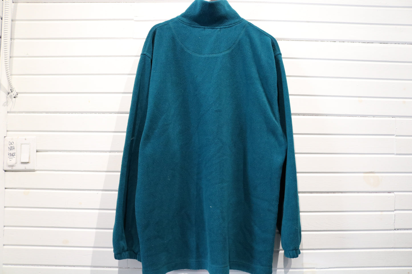 Yves-Saint-Laurent Fleece Pullover | Vintage 90s Teal Half-Zip Sweatshirt | Classic Logo Outdoor Layer
