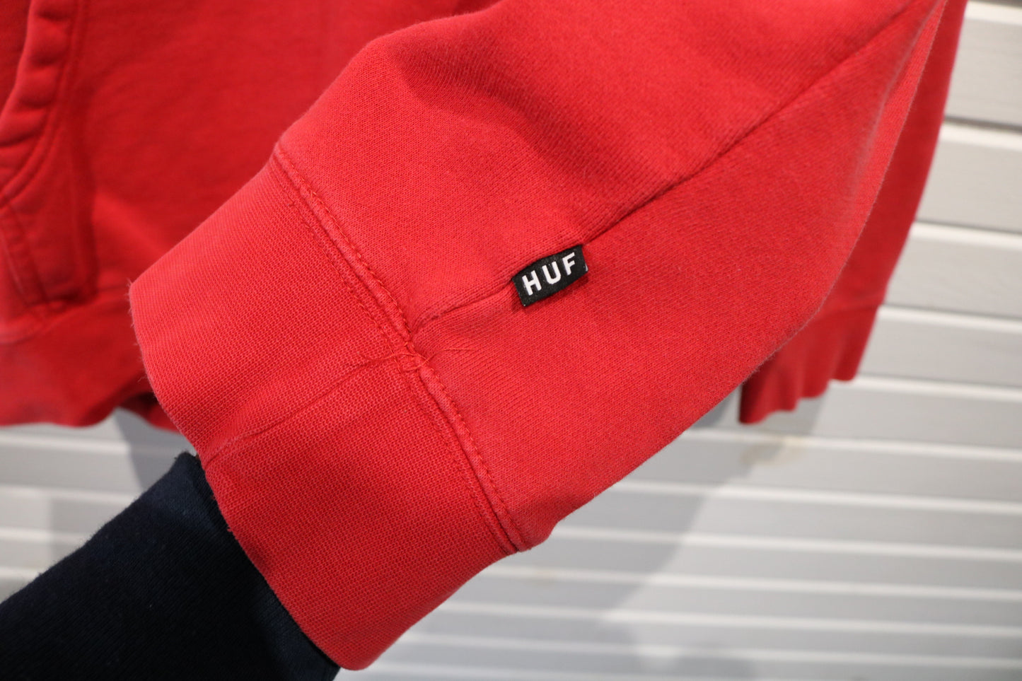 HUF Thrasher Hoodie | Vintage 2010s Red Graphic Pullover Sweatshirt | Skateboarding Streetwear