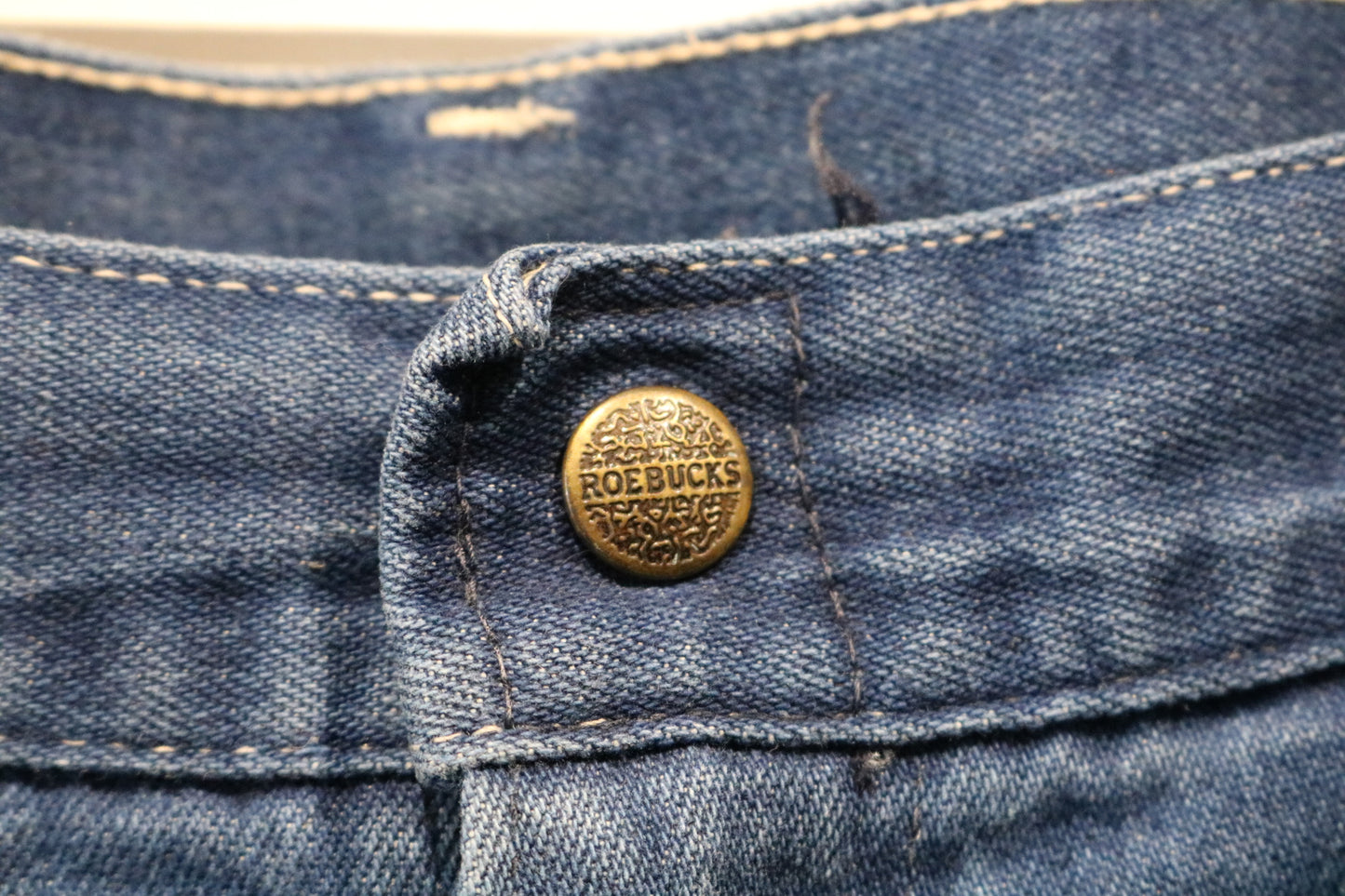 Roebucks Denim Work Pants | Vintage 1990s Paint-Splatter Graphic Utility Jeans | Distressed Carpenter Style