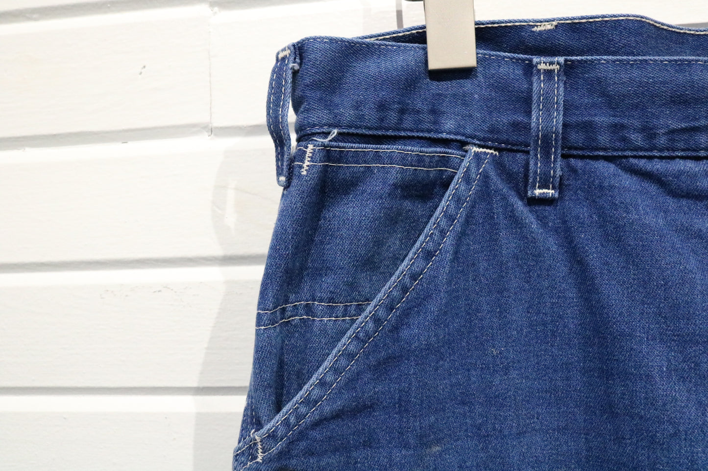 Roebucks Denim Work Pants | Vintage 1990s Paint-Splatter Graphic Utility Jeans | Distressed Carpenter Style