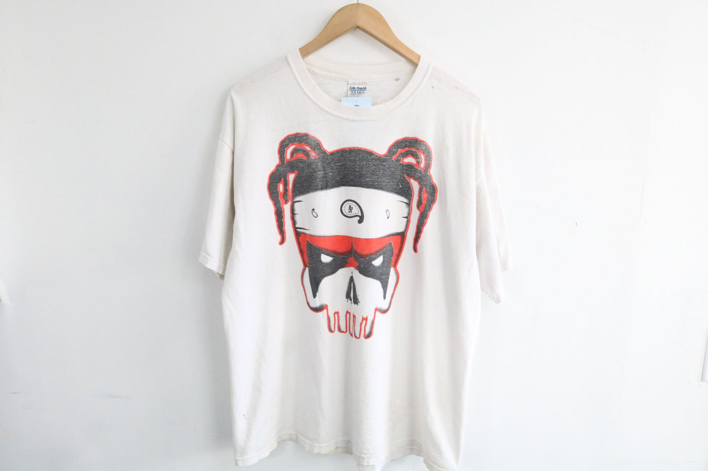 ABK Skull Graphic T-Shirt | Vintage 2000s Bold Masked Skull Band Tee | Classic Collector's Music Shirt