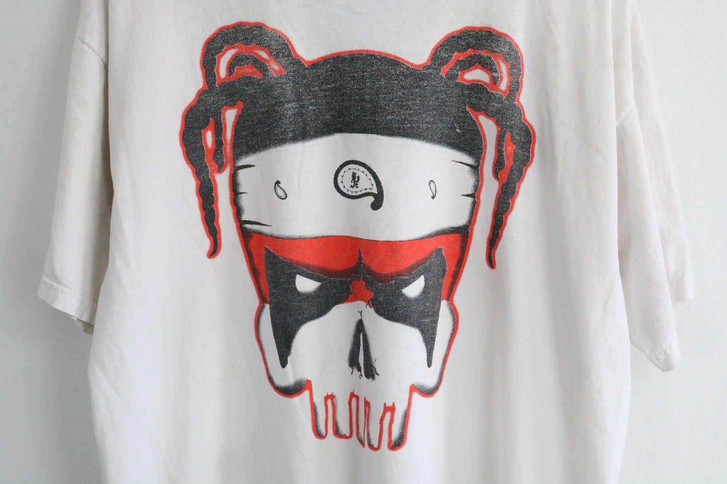 ABK Skull Graphic T-Shirt | Vintage 2000s Bold Masked Skull Band Tee | Classic Collector's Music Shirt