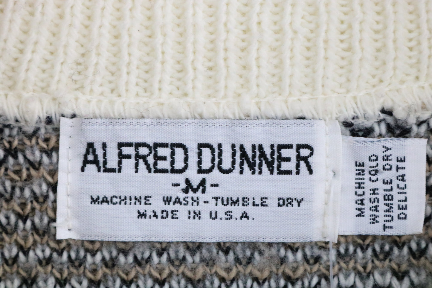 Alfred-Dunner Knit Sweater | Vintage 1980s Ornate Pattern Pullover Crewneck | Classic Knitwear