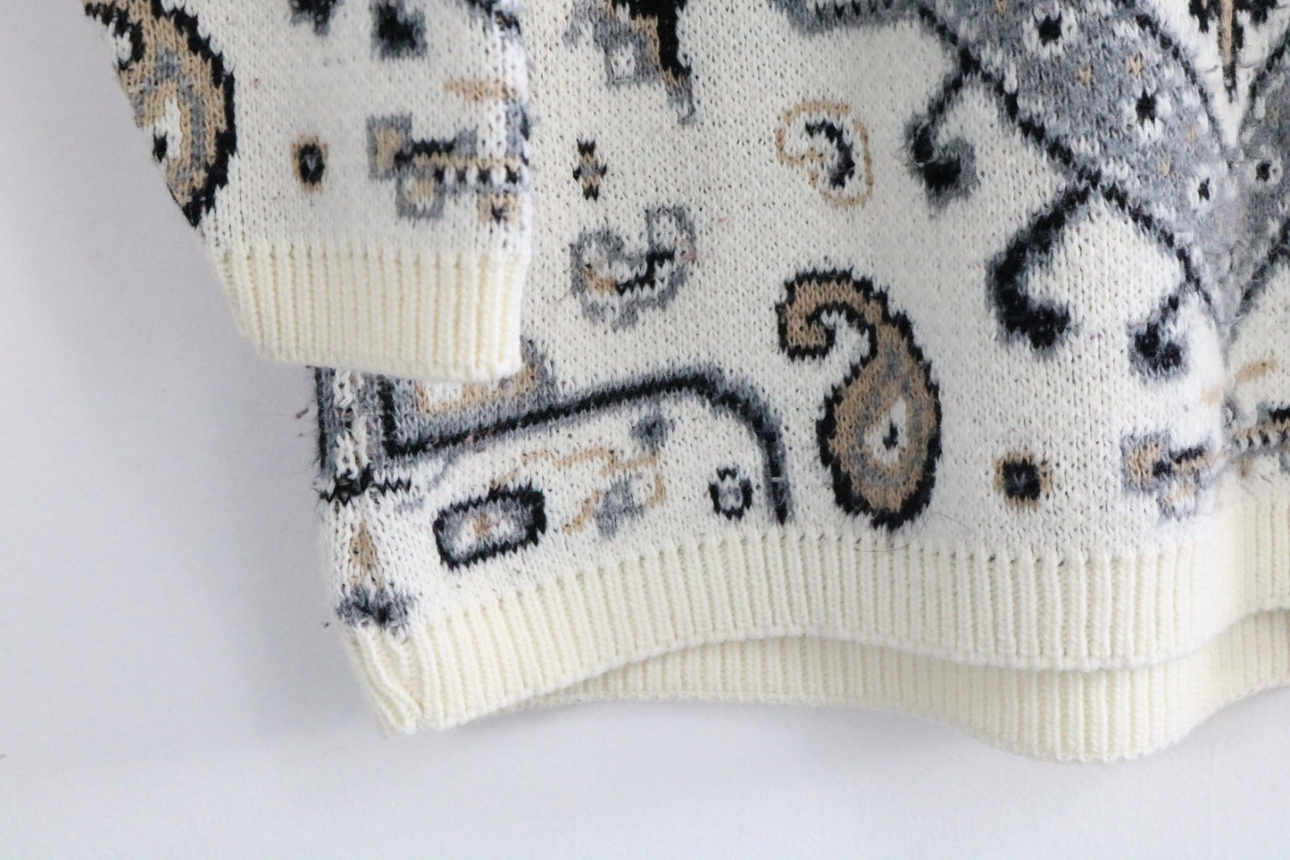 Alfred-Dunner Knit Sweater | Vintage 1980s Ornate Pattern Pullover Crewneck | Classic Knitwear