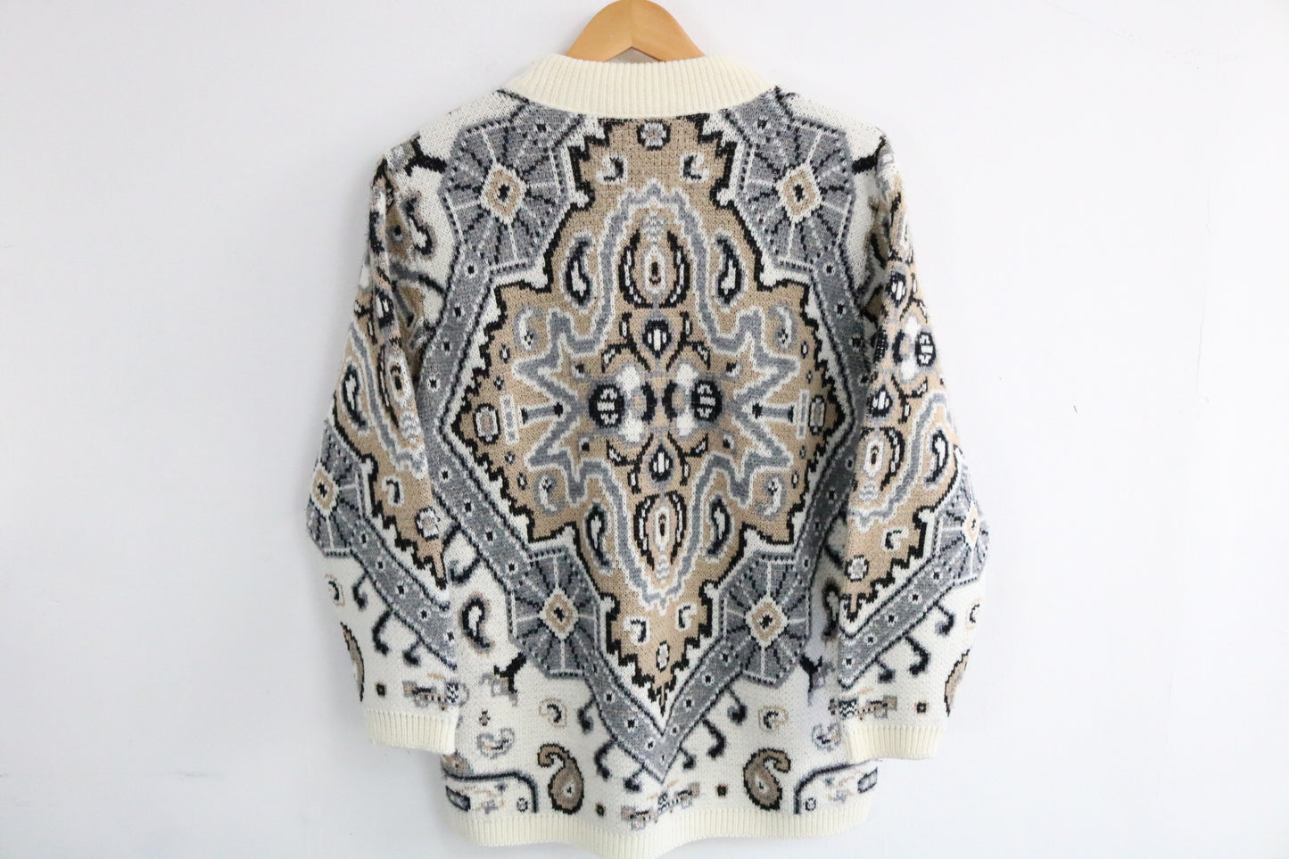 Alfred-Dunner Knit Sweater | Vintage 1980s Ornate Pattern Pullover Crewneck | Classic Knitwear