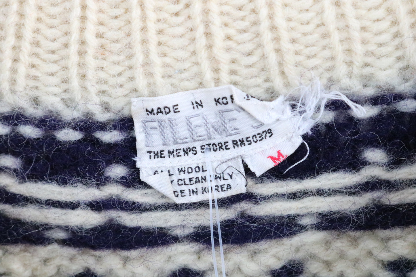 Filene's Knit Wool Sweater | Vintage 1980s Nordic Pattern Pullover | Classic Winter Knitwear