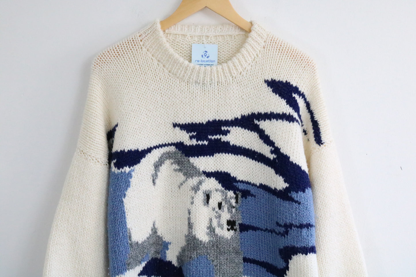Vintage Polar Bear Knit Sweater | Retro 1980s Animal Graphic Pullover | Classic Winter Knitwear