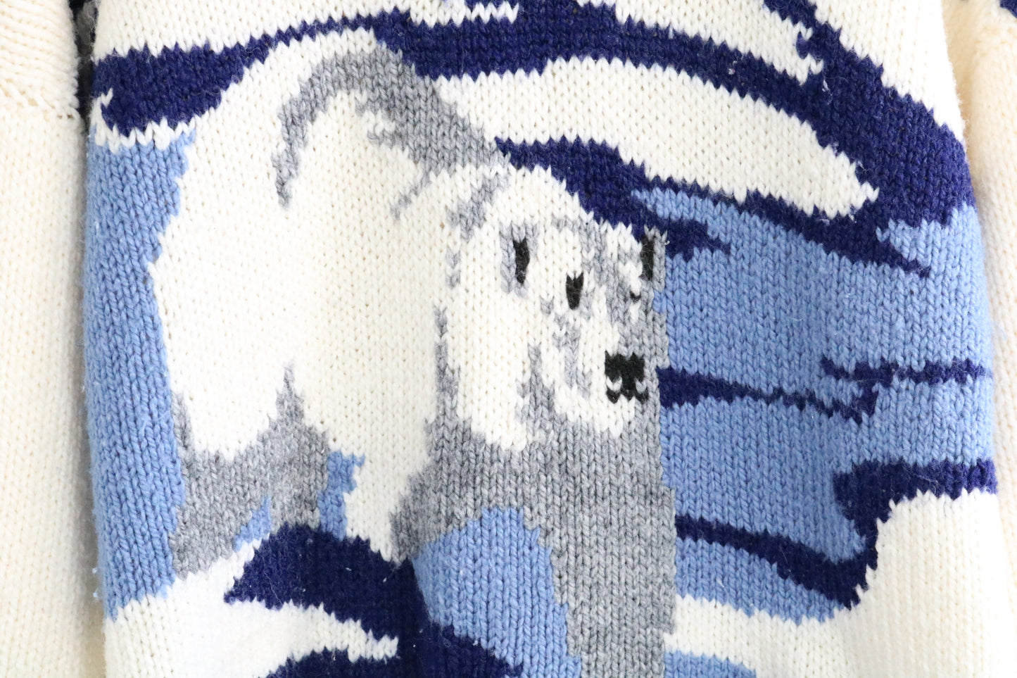 Vintage Polar Bear Knit Sweater | Retro 1980s Animal Graphic Pullover | Classic Winter Knitwear