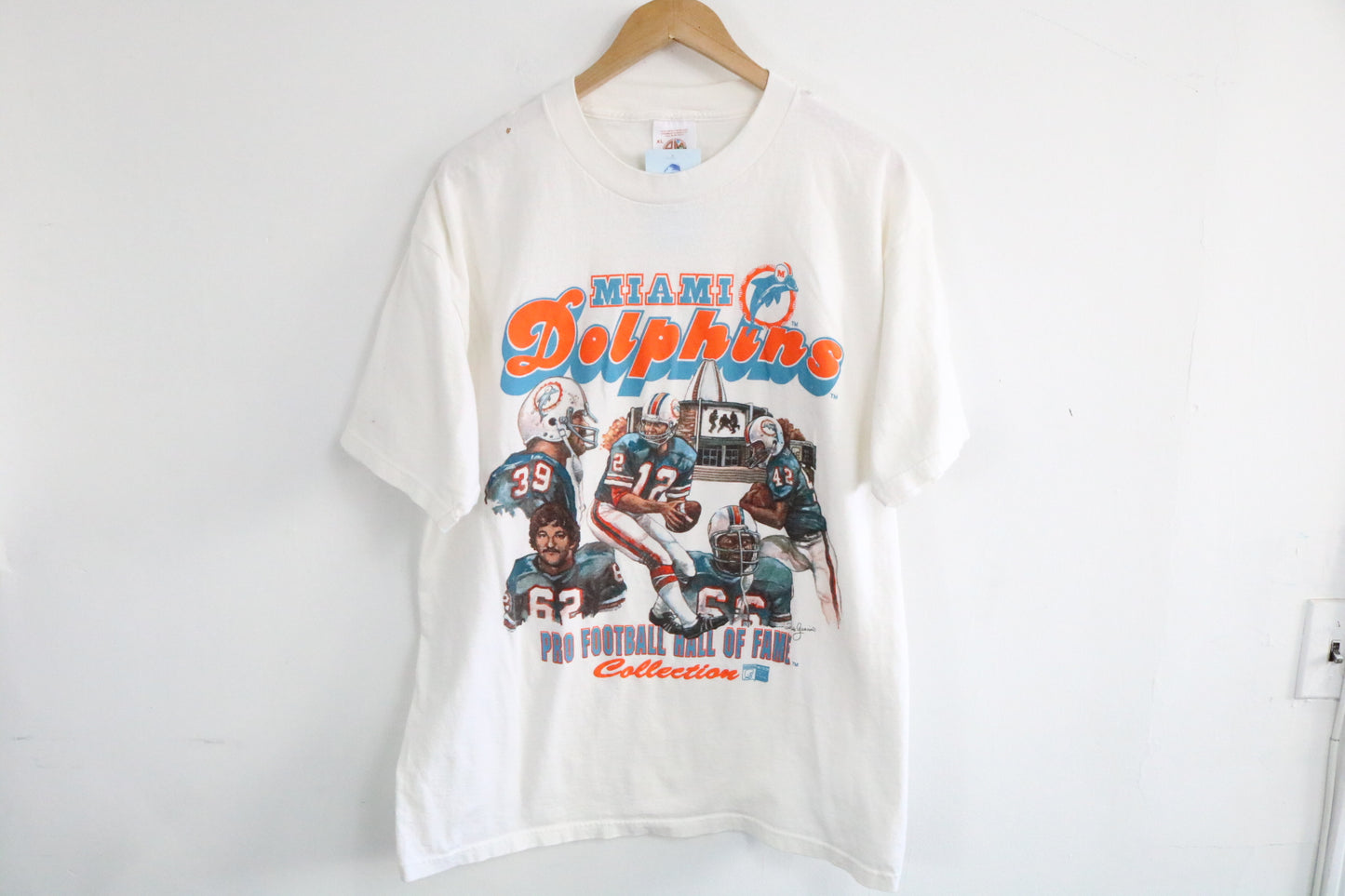 Miami Dolphins T-Shirt | Vintage 90s Pro Football Hall of Fame Graphic Tee | NFL Football Fan Apparel