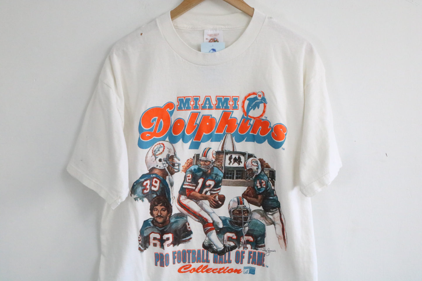 Miami Dolphins T-Shirt | Vintage 90s Pro Football Hall of Fame Graphic Tee | NFL Football Fan Apparel