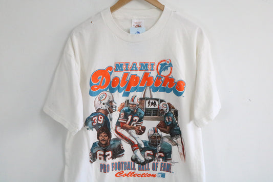 Miami Dolphins T-Shirt | Vintage 90s Pro Football Hall of Fame Graphic Tee | NFL Football Fan Apparel