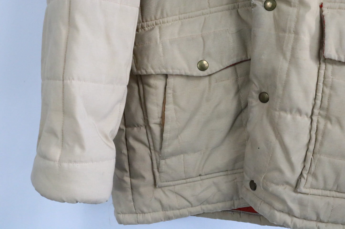 Faux Fur Hooded Parka | Vintage Quilted Insulated Winter Coat | Beige Brown Outerwear