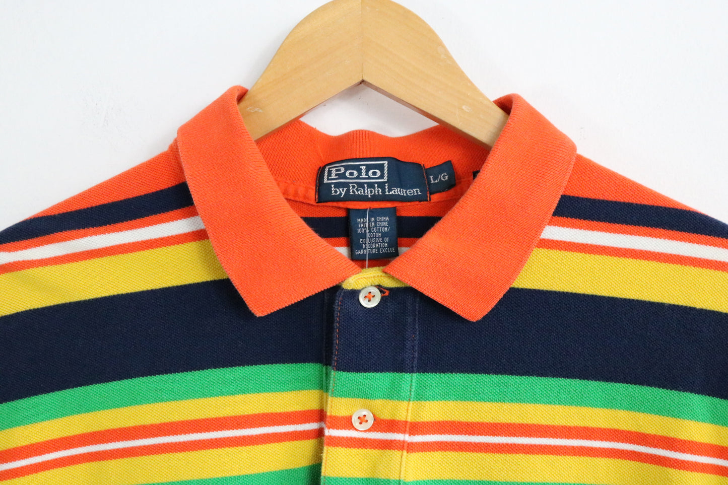Polo Ralph-Lauren Polo Shirt | Vintage Bold Multi-Stripe Cotton Polo | Classic Casual Menswear