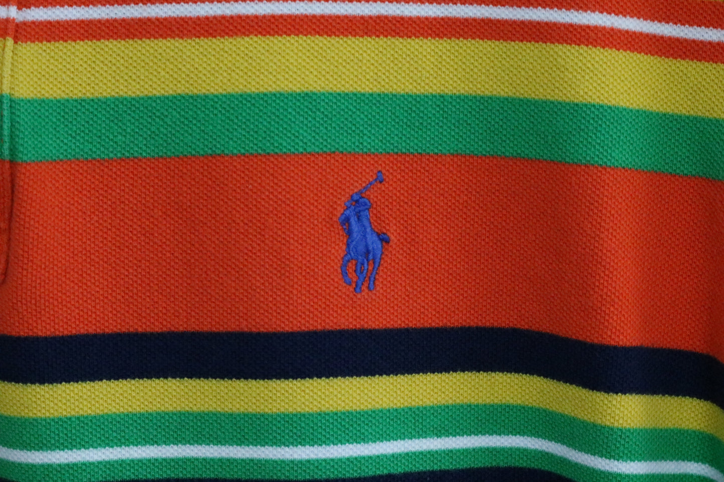 Polo Ralph-Lauren Polo Shirt | Vintage Bold Multi-Stripe Cotton Polo | Classic Casual Menswear