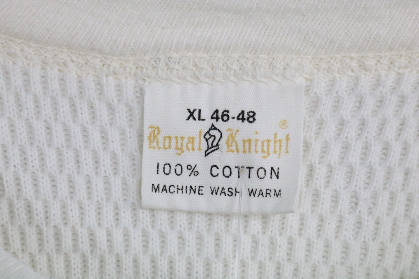 Royal-Knight Thermal Waffle Shirt | Vintage Classic Long Sleeve Layering Top | Cozy Cotton Loungewear