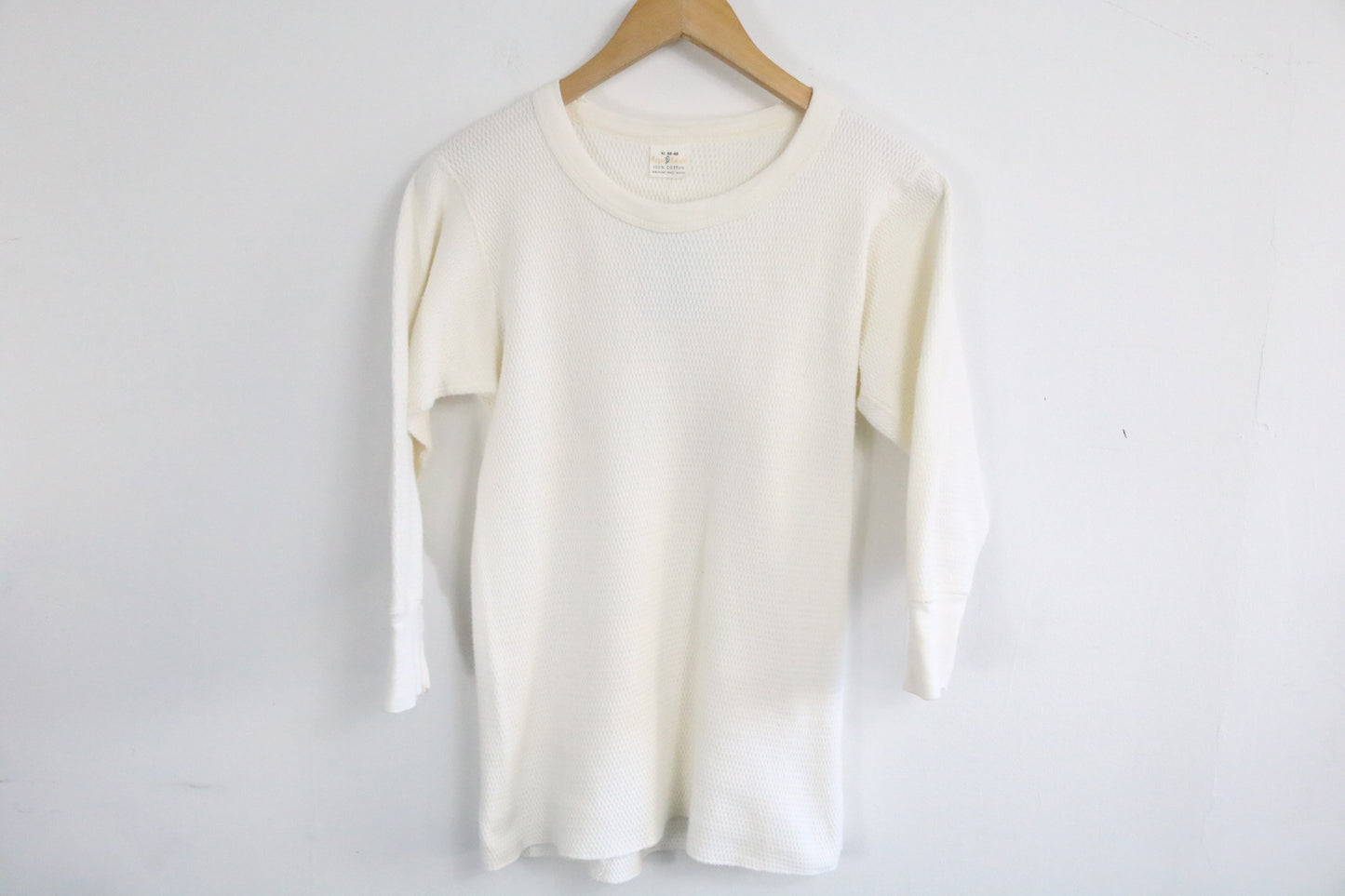 Royal-Knight Thermal Waffle Shirt | Vintage Classic Long Sleeve Layering Top | Cozy Cotton Loungewear