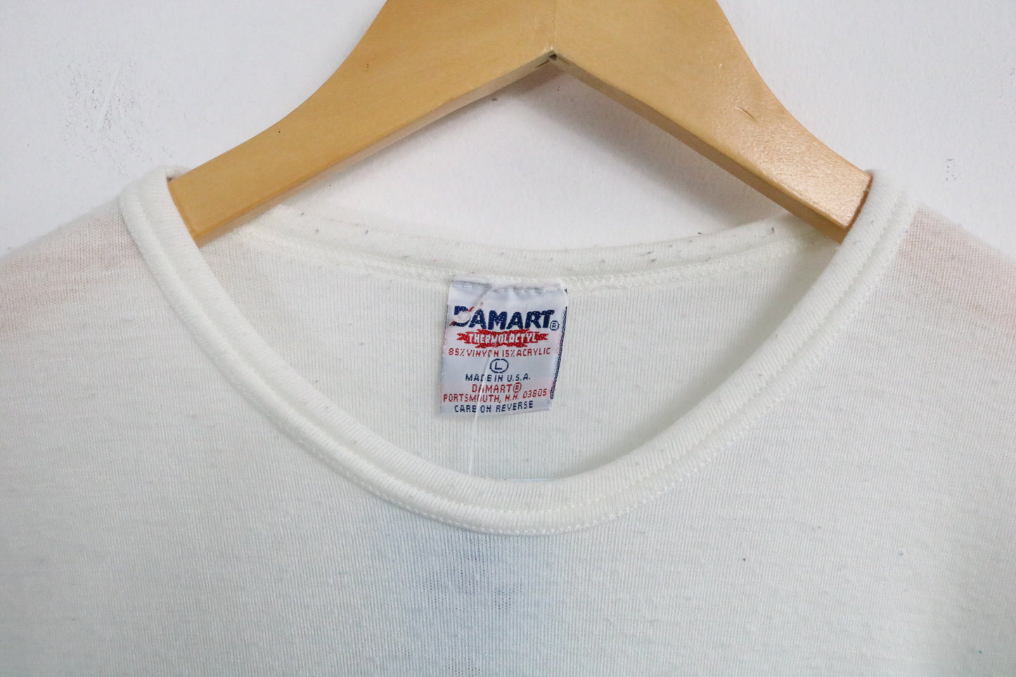 Damart Thermolactyl T-Shirt | Vintage 1980s White Thermal Knit Short Sleeve | Classic Lightweight Base Layer