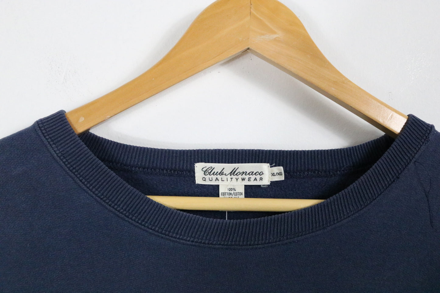 Club-Monaco Sweatshirt | Vintage 90s Logo Graphic Crewneck | Classic Navy Pullover