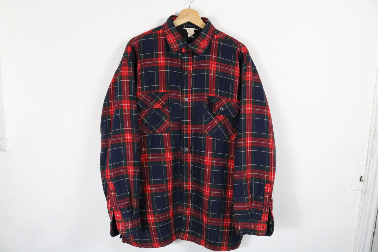 Timber-Run Plaid Flannel Button-Up Shirt | Vintage Classic Quilted Lined Outdoor Shirt Jacket | Men's Casual Layer