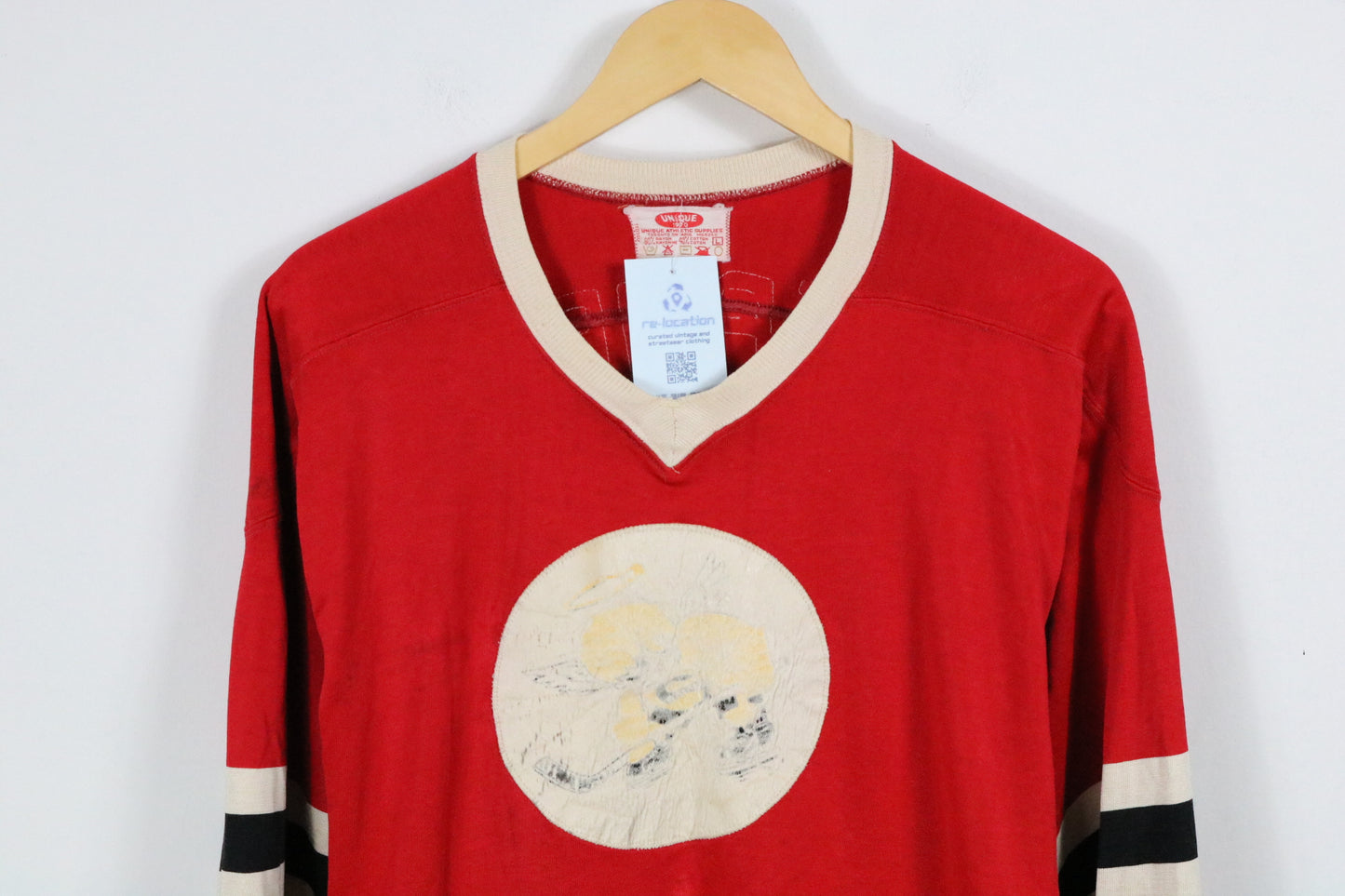 Unique Athletic Supplies Hockey Jersey | Vintage 1970s Angel Graphic Long Sleeve Sports Top | Stephens 69 Teamwear