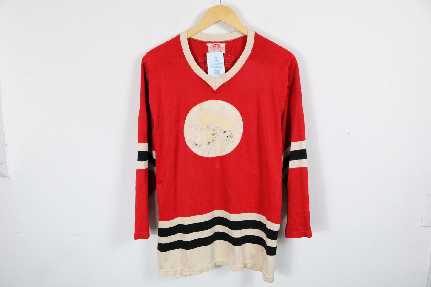 Unique Athletic Supplies Hockey Jersey | Vintage 1970s Angel Graphic Long Sleeve Sports Top | Stephens 69 Teamwear