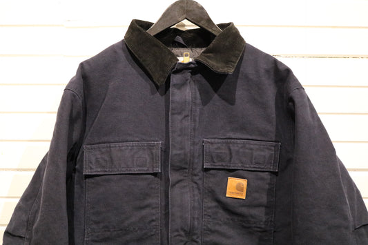 Carhartt Work Jacket | Vintage Canvas Chore Coat with Corduroy Collar | Heavyweight Utility Outerwear